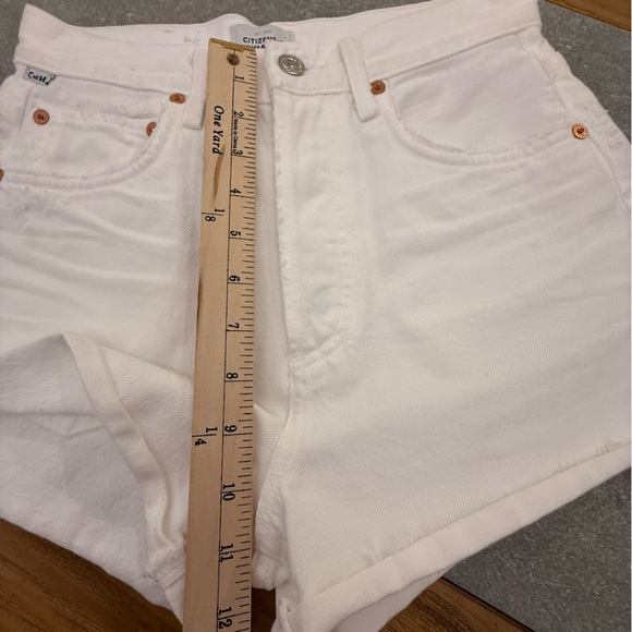 Citizens of Humanity Marlow High Rise White Denim Cutoff Shorts Size 24 NWOT - Picture 13 of 14